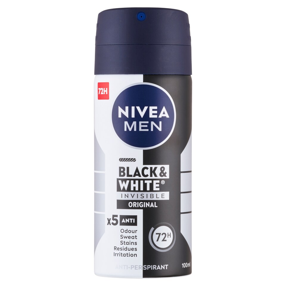 NIVEA MEN Black & White Invisible Original izzadásgátló spray 100 ml 1. kép