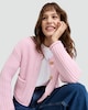 image 1 of F&F Textured Gold Button Chunky Cardigan in Pink