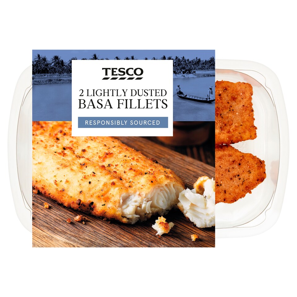 Tesco 2 Lightly Dusted Basa Fillets 255G