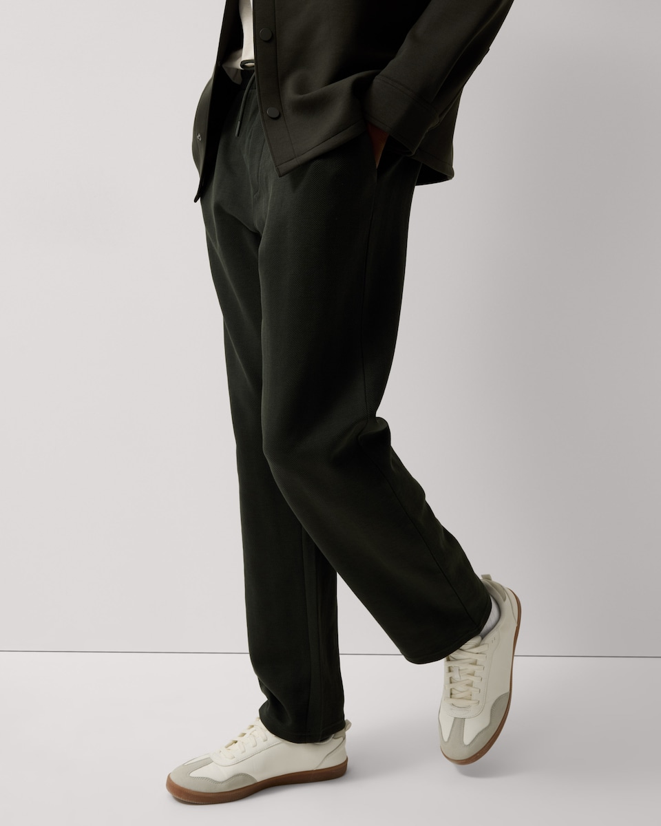 image 1 of F&F Cotton Rich Herringbone Straight Leg Joggers in Khaki