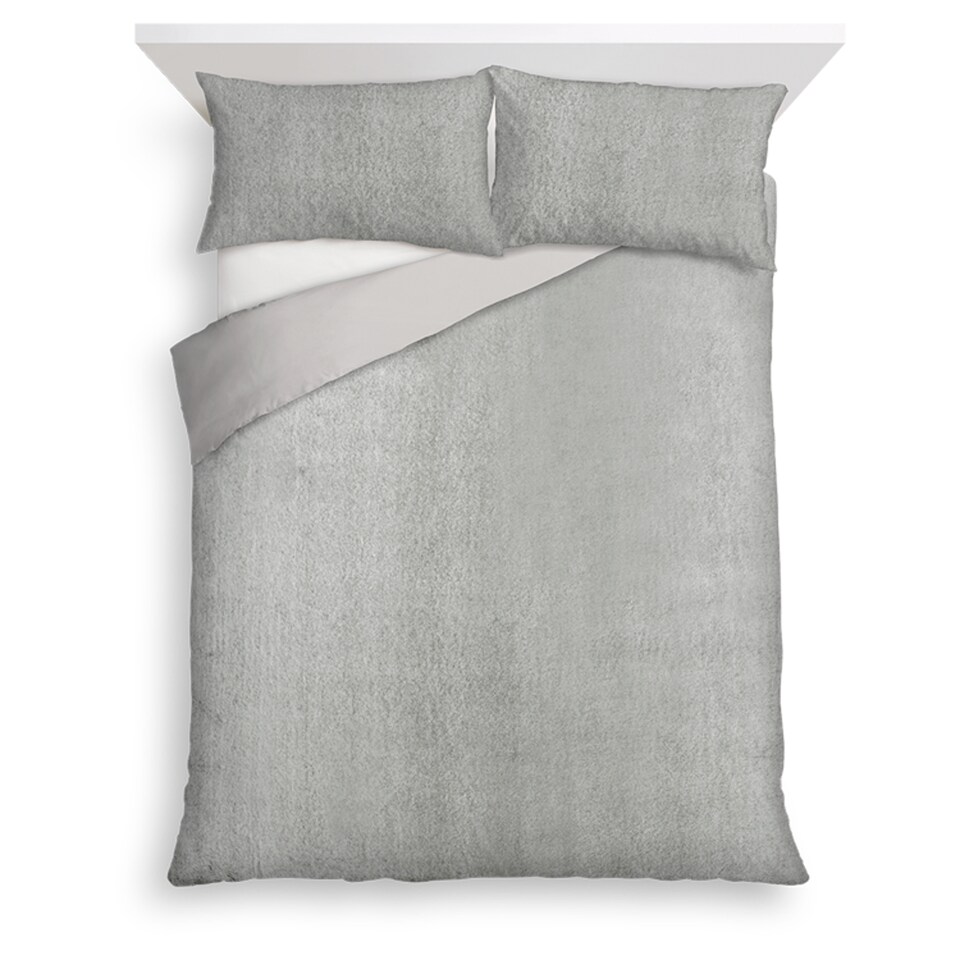 Tesco Artic Faux Fur Duvet Set Double