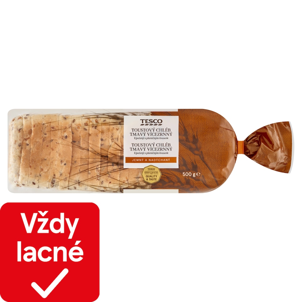Tesco Toastový chlieb tmavý viaczrnný 500 g