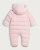 image 2 of F&F Baby Shower Resistant Padded Pramsuit in Pink