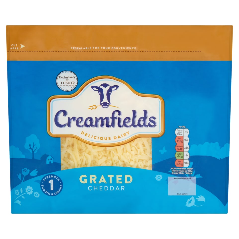 Creamfields Grated Cheddar 450G