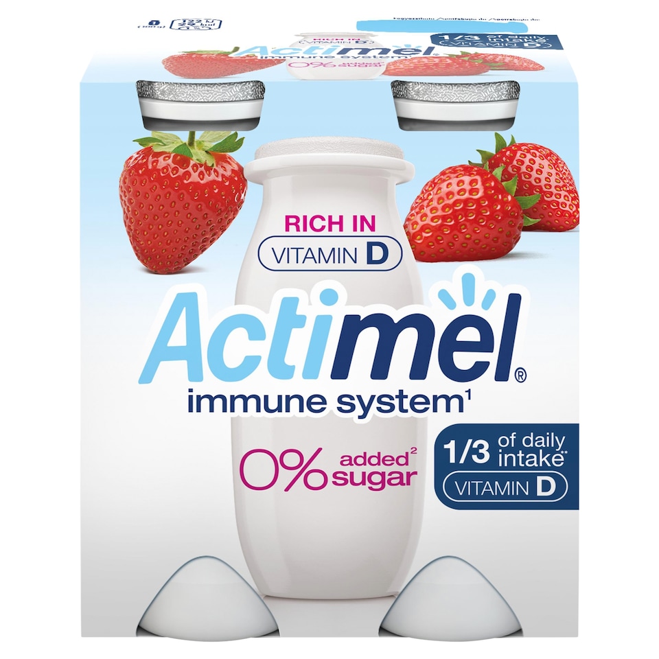 Actimel Strawberry without Added Sugar 4 x 100g