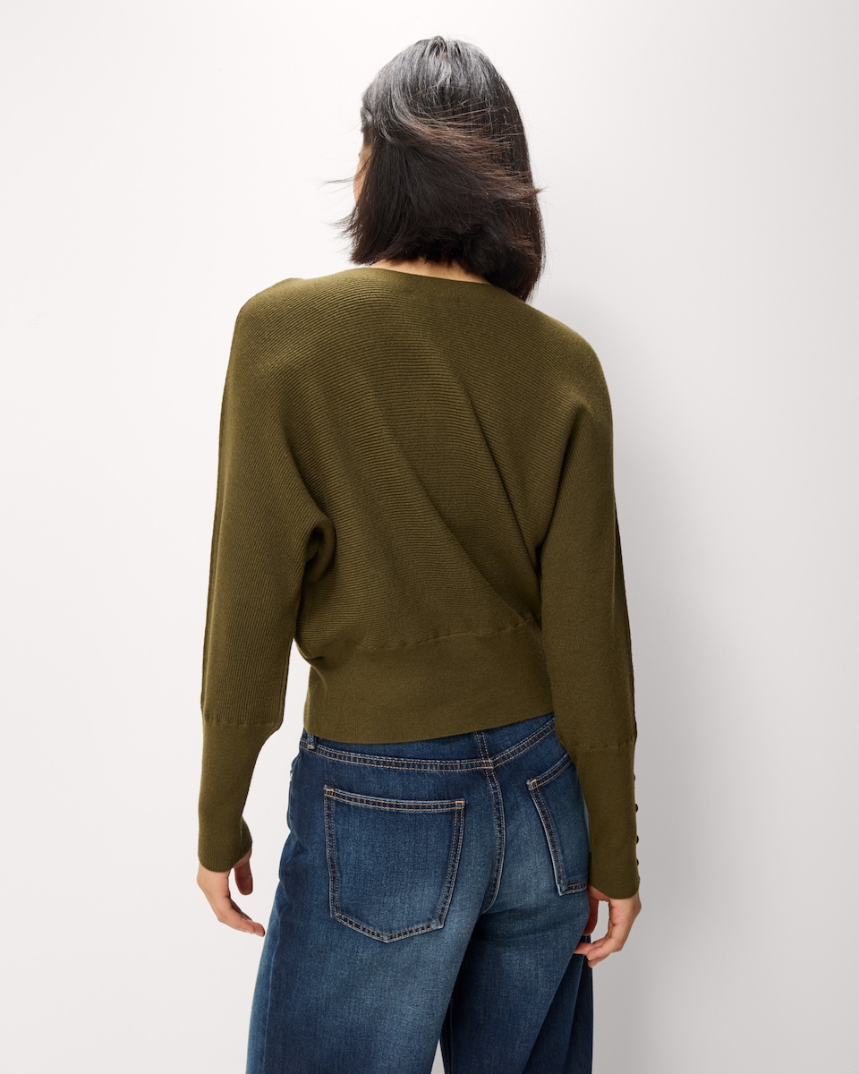 image 1 of F&F Batwing Knitted Jumper in Khaki