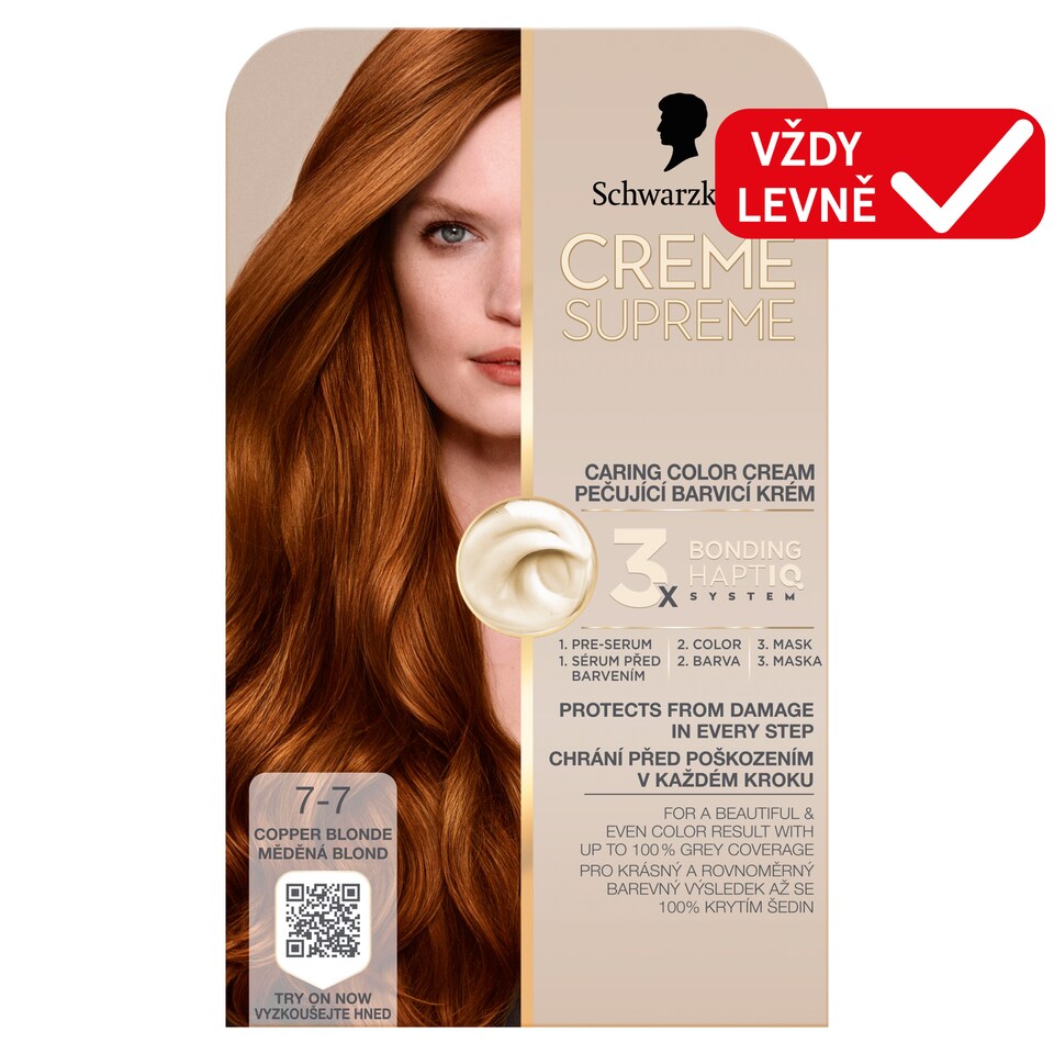 Obrázek 1 pro produkt Schwarzkopf Creme Supreme Pečující barvicí krém 7-7 měděná blond