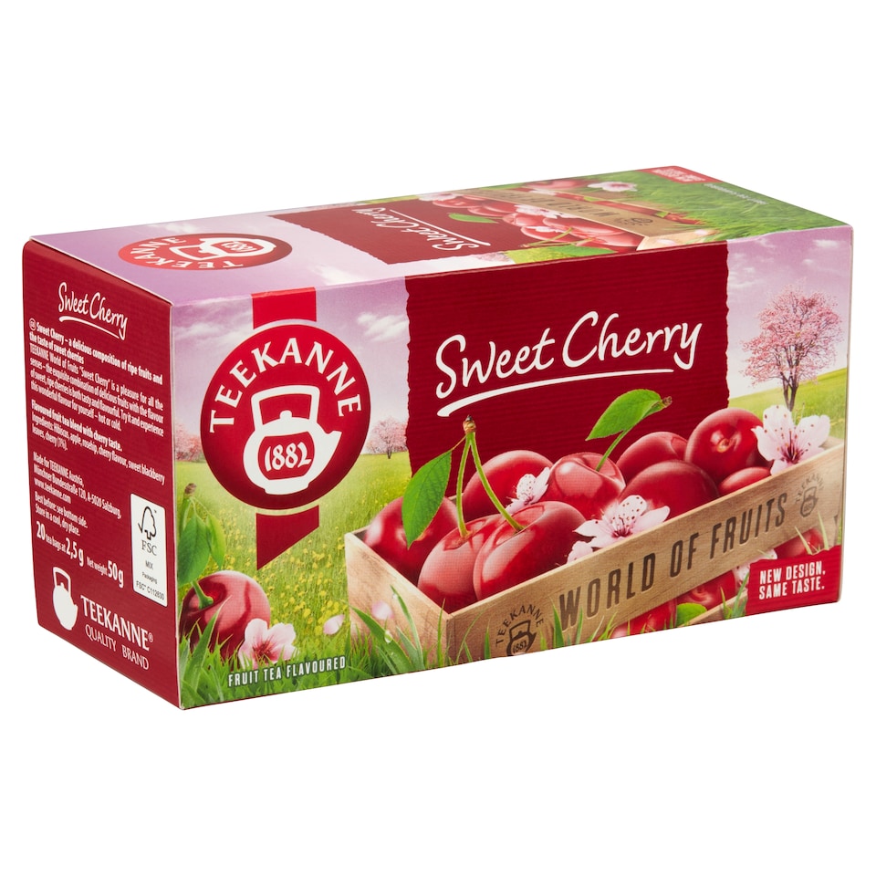 image 1 of Teekanne World of Fruits Sweet Cherry Fruit Tea Blend 20 Tea Bags 50 g