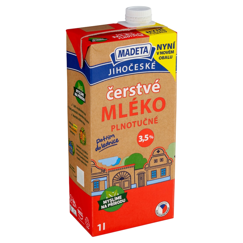 image 1 of Madeta South Bohemian Fresh Whole Milk 3.5% 1L