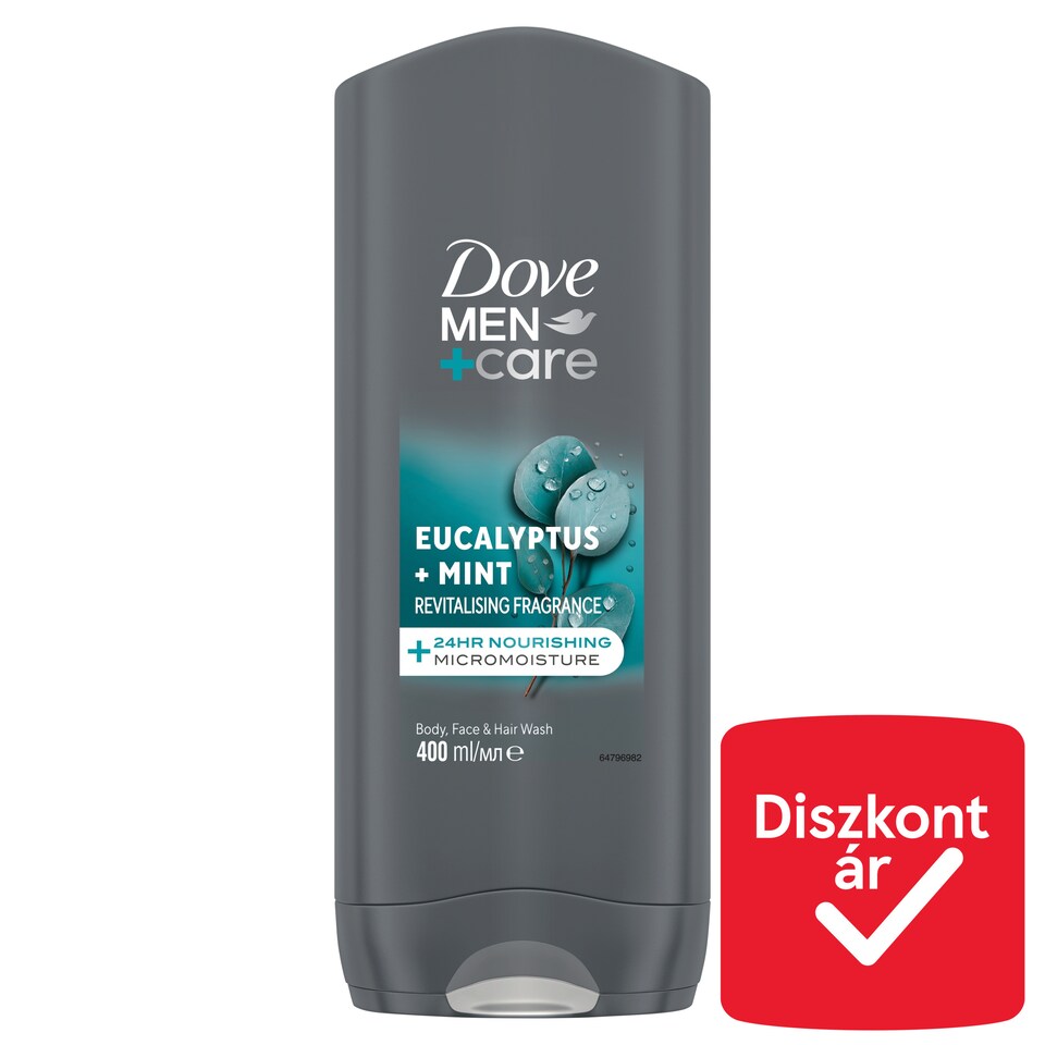 Dove Men+Care Eucalyptus + Mint tusfürdő testre, arcra, hajra 400 ml