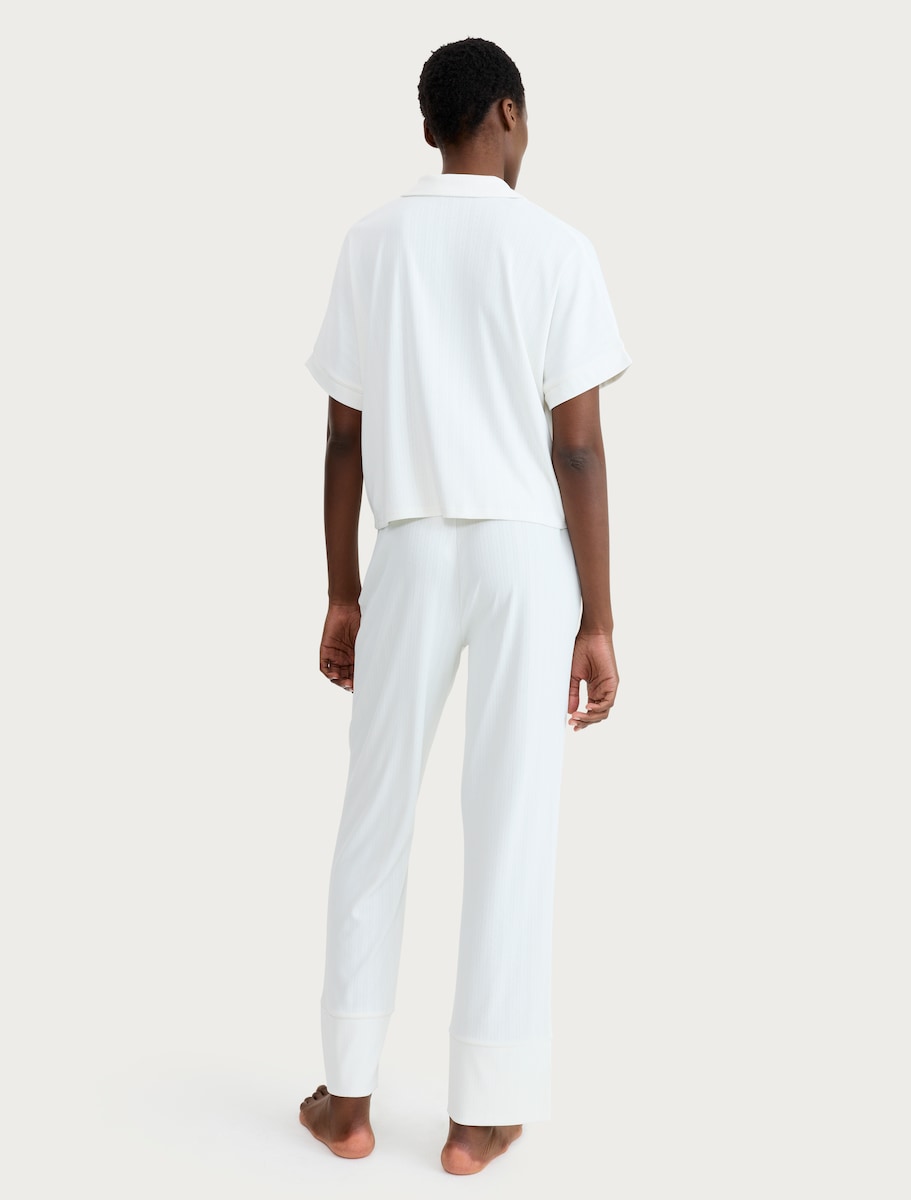 image 1 of F&F Pointelle Pyjama Set in Cream