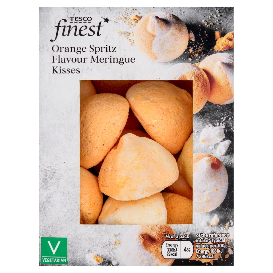 Tesco Finest Orange Spritz Flavour Meringue Kisses 100g 