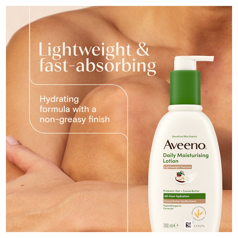 image 1 of Aveeno Daily Moisturising Lotion Cocoa Butter Vanilla Scent 300ml