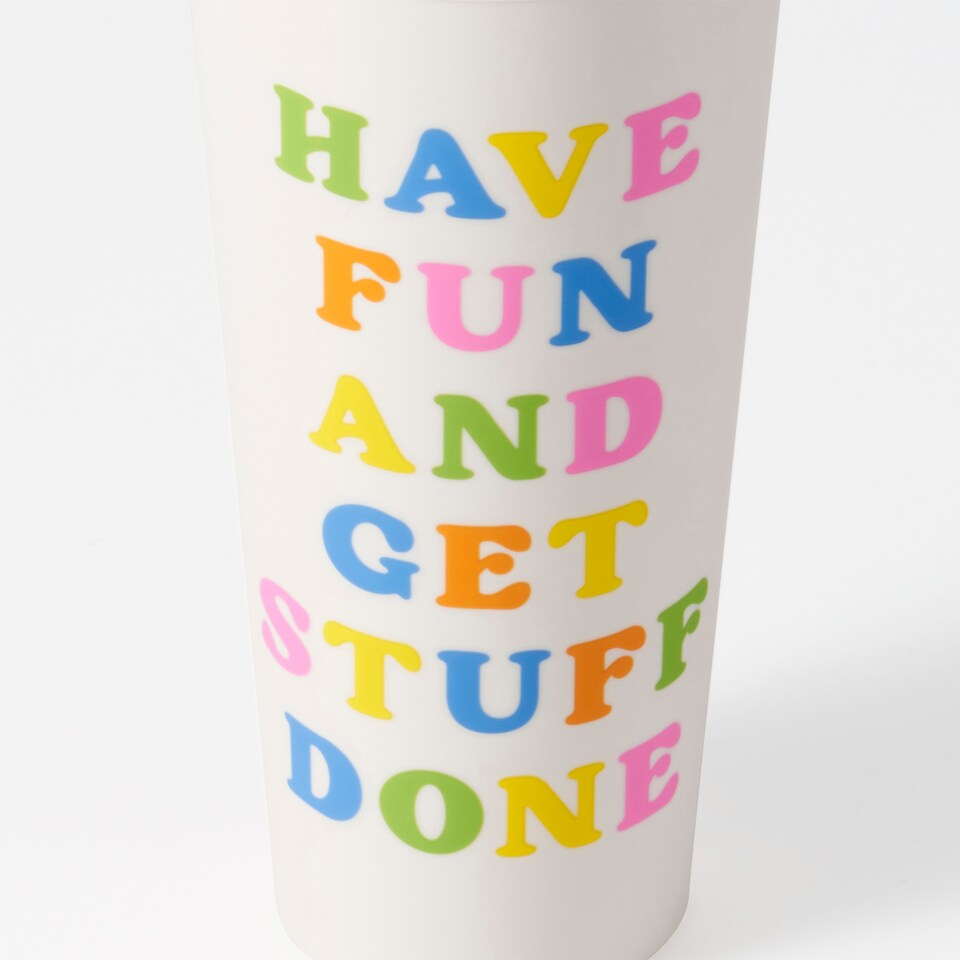 image 1 of Paperchase Rainbow Straw Cup
