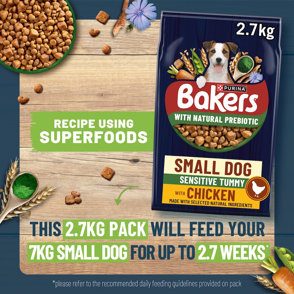 image 1 of Bakers Small Dog Sensitive Tummy Chicken & Vegetable 2.7kg