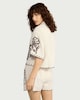 image 3 of F&F Pure Cotton Floral Embroidered Co-ord Shorts in Ivory