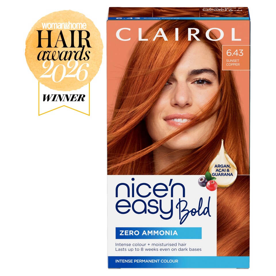 image 1 of CLAIROL NICE'N EASY BOLD PERMANENT HAIR DYE - 6.43 SUNSET COPPER