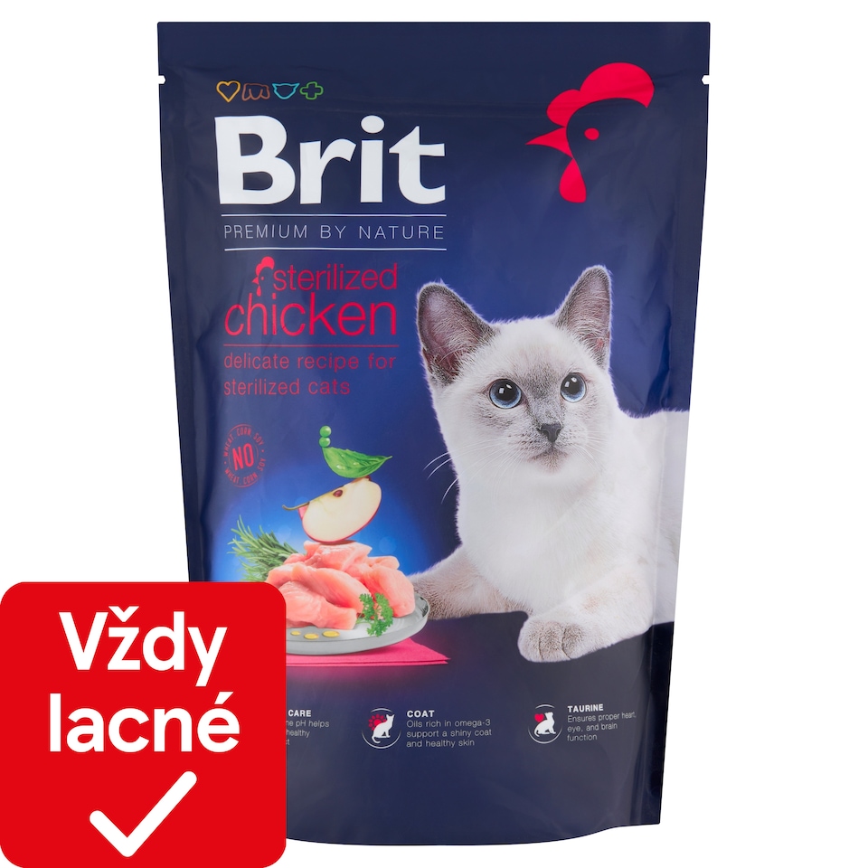 obrázok 1 z Brit Premium by Nature Cat Sterilized Chicken prémiové kompletné krmivo pre dospelé kastrované 800 g