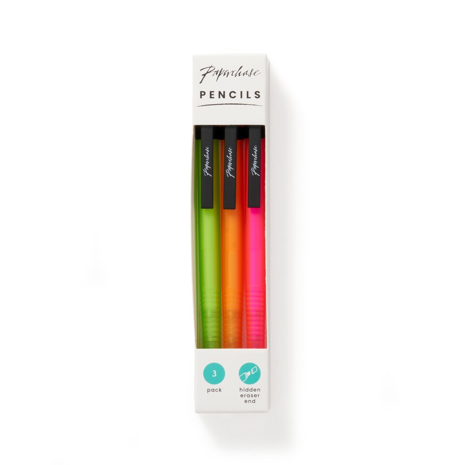 image 1 of Paperchase Neon 3pk Mechanical Pencils