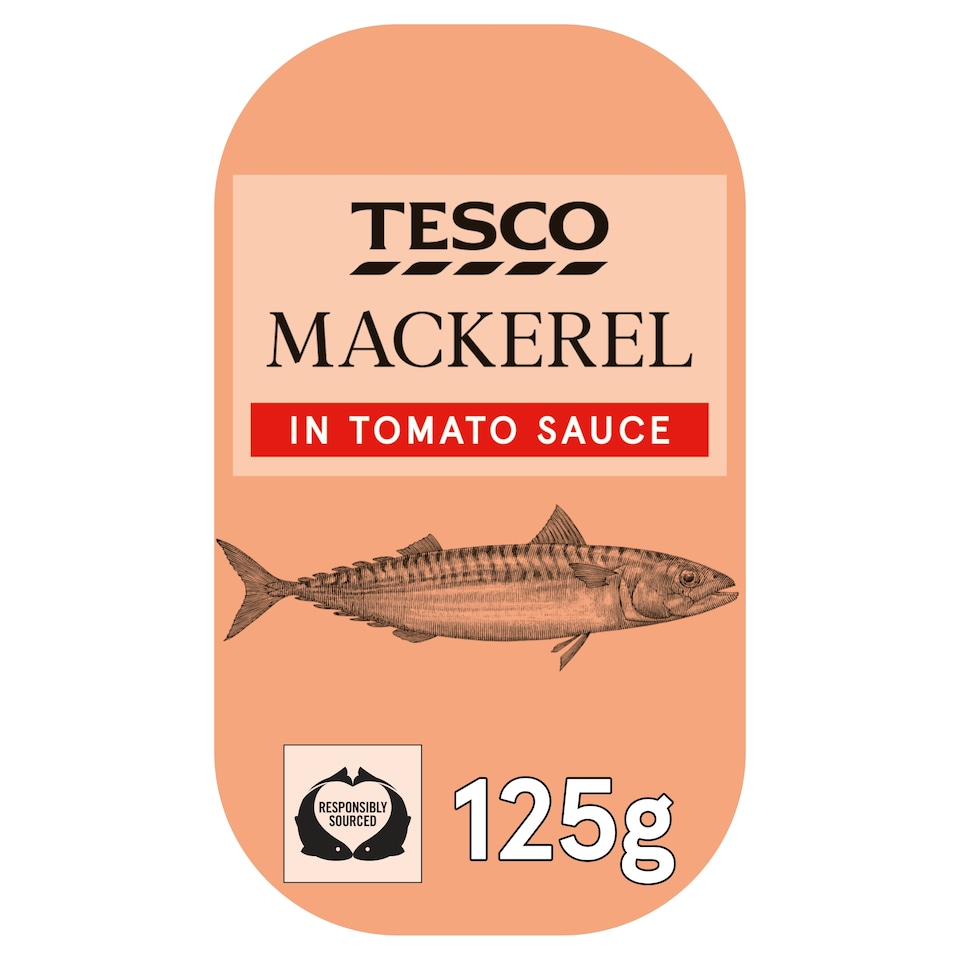 Tesco Skinless Boneless Scottish Mackerel In Tomato Sauce 125G