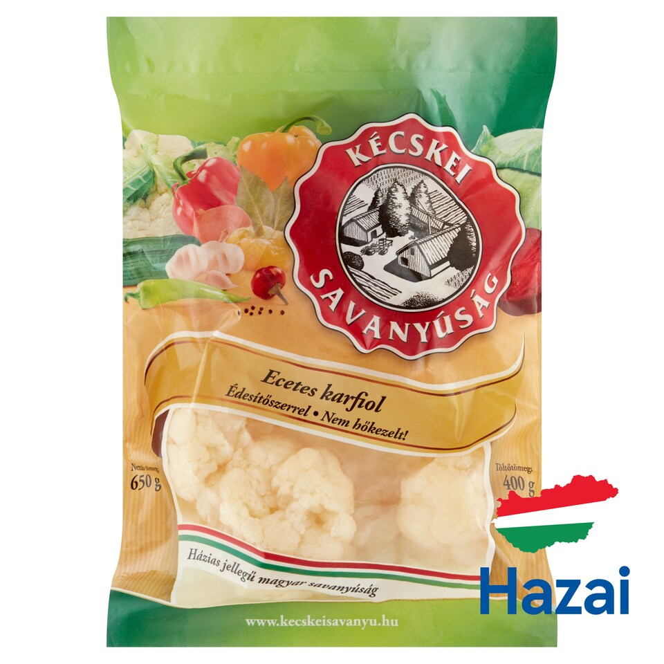 Kécskei Savanyúság Pickled Cauliflower with Sweetener 650 g