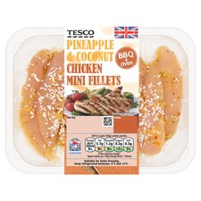 TESCO PINEAPPLE AND COCONUT MINI CKN FILLETS 300G