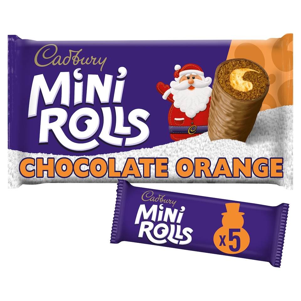 image 1 of Cadbury Mini Rolls - Chocolate Orange 5 Pack