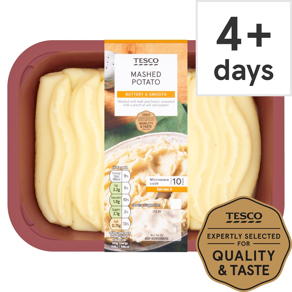 Tesco Fresh Mashed Potato 800G