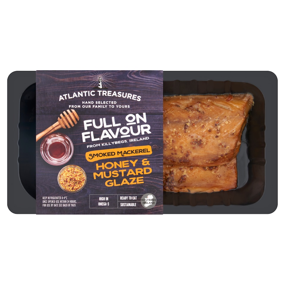 Atlantic Treasures Smoked Mackerel with Honey & Mustard Glaze 160g