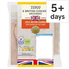 Tesco British Chicken Sausages 6 Pack 400G