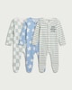 image 1 of F&F Baby 3-Pack Pure Cotton Printed Sleepsuits in Multi