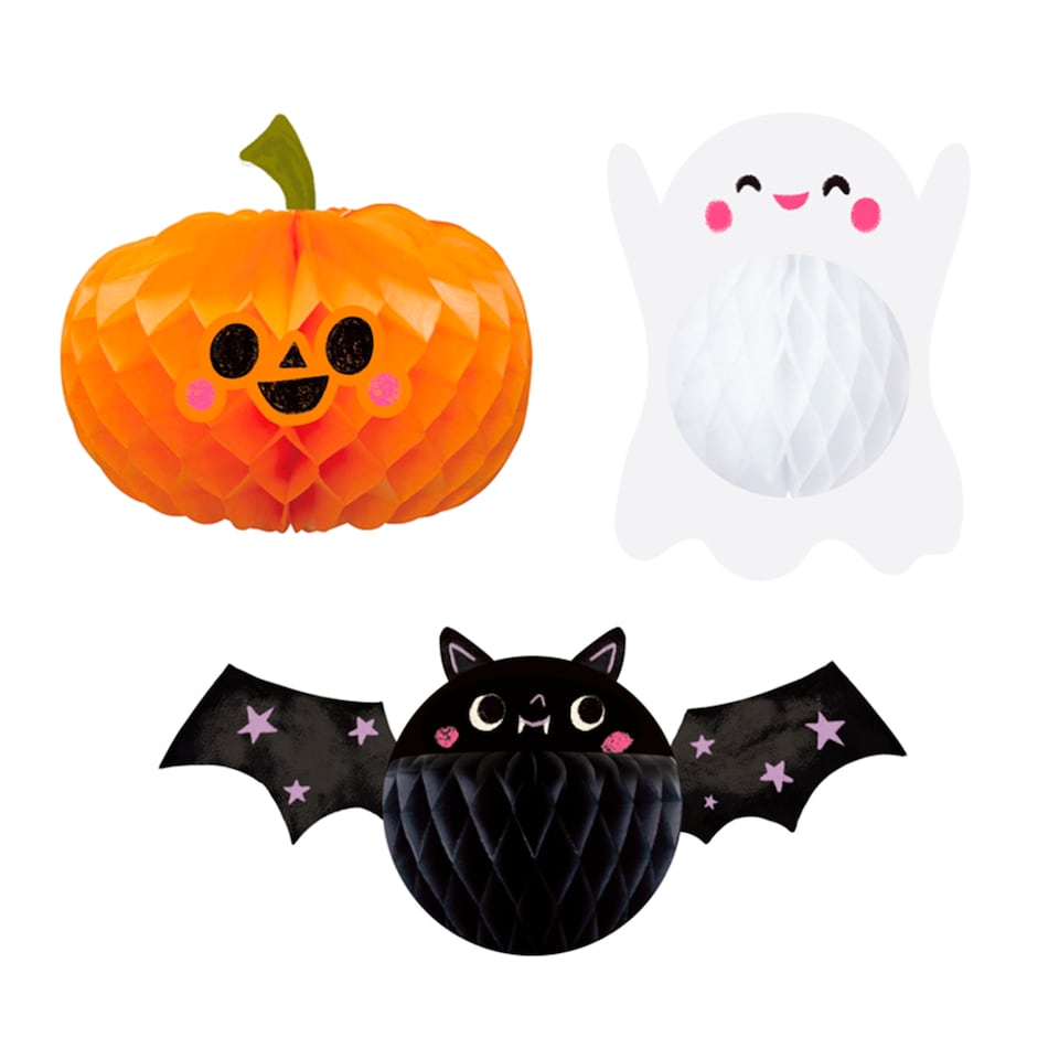 Tesco Halloween Paper Honeycomb Decorations 3 Pack