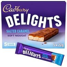 Cadbury Delights Salted Caramel Chocolate Nougat Bar 5 Pack 110g