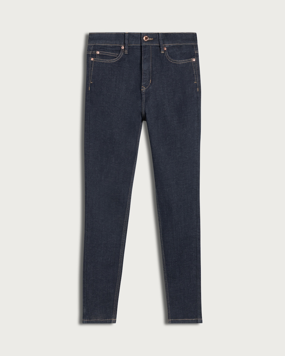 image 1 of F&F Contour High Rise Skinny Jeans in Navy