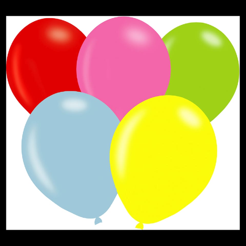 Tesco Plain Balloons 5 Colours 10 Pack