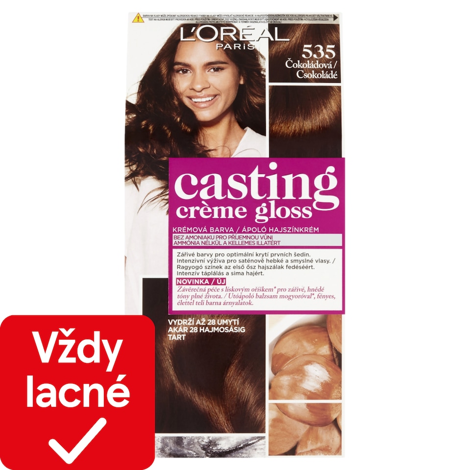 L'Oréal Paris Casting Creme Gloss, semipermanentná farba 535 ČOKOLÁDOVÁ, 48 +72 +60 ml