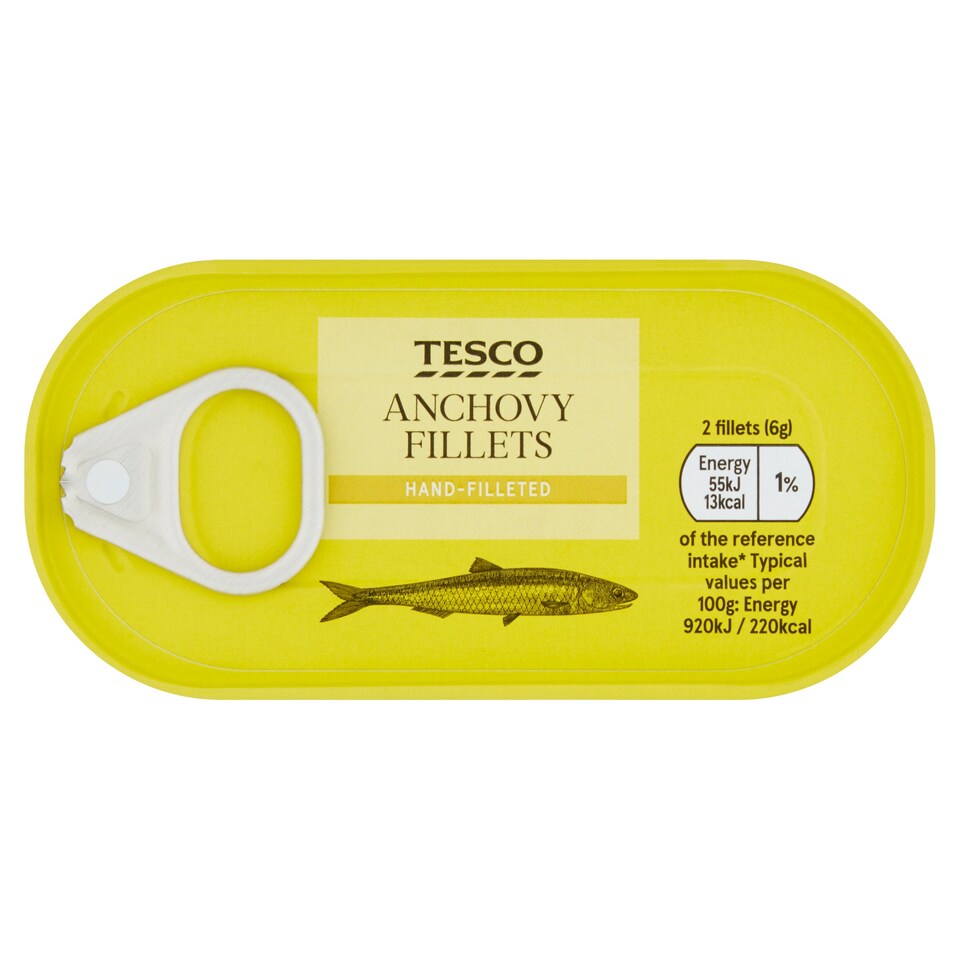 Tesco Anchovy Fillets In Olive Oil 50G Tesco Groceries