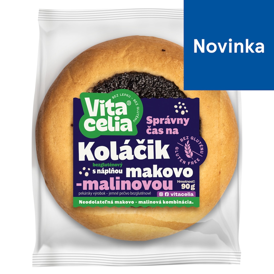 Vitacelia Gluten-Free Cookie with Poppy Seed and Raspberry Filling 90 g