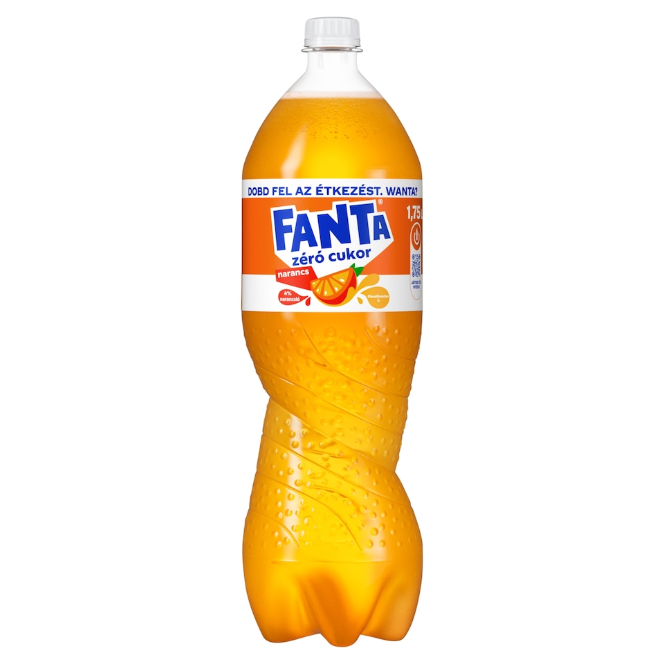 Fanta zéró cukor energiamentes narancsízű szénsavas üdítőital édesítőszerekkel 1,75 l