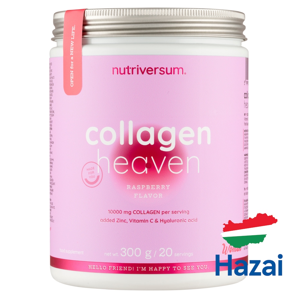 Nutriversum Women Collagen Heaven málna ízesítésű, kollagén- és hialuronsav-tartalmú por 300 g