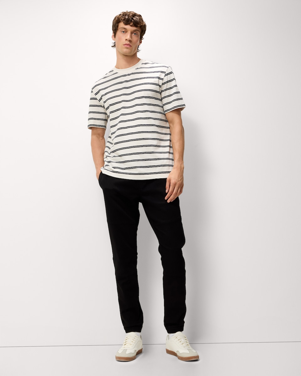 image 1 of F&F Cotton Rich Drawstring Joggers in Black