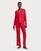 image 2 of F&F Ribbed Contrast Trim Pyjama Set in Red