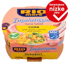 Rio Mare Insalatissime Hotový pokrm z kukurice, zeleniny a tuniaka 160 g