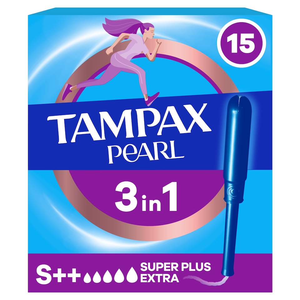 image 1 of Tampax Pearl Super Plus Extra Tampons 15 Pack
