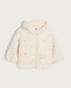 image 5 of F&F Girls Fleece Embroidered Bow Hooded Jacket in Cream