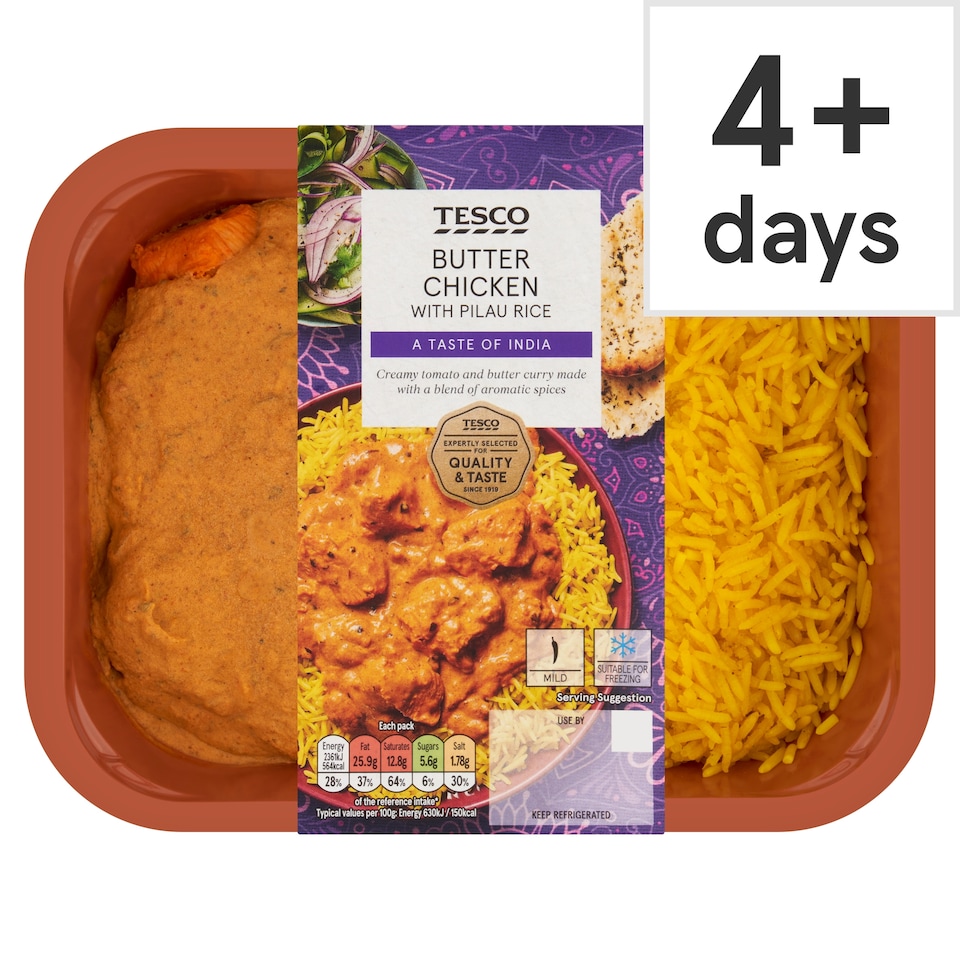 Tesco Butter Chicken With Pilau Rice 400G