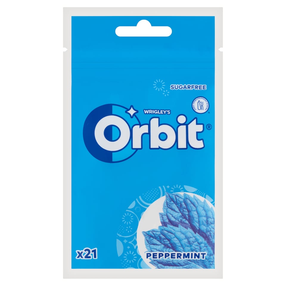 Orbit Peppermint mentaízű cukormentes rágógumi édesítőszerrel 29 g 1. kép