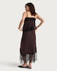 image 3 of F&F Satin Lace Trim Co-ord Midi Skirt in Chocolate