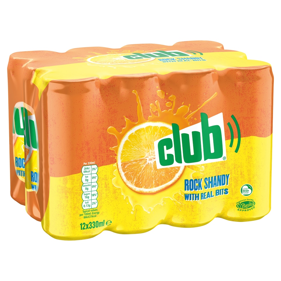image 1 of Club Rock Shandy Soft Drink 12 x 330ml