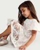 image 3 of F&F Girls Floral Embroidered Short Sleeved Dress in Multi